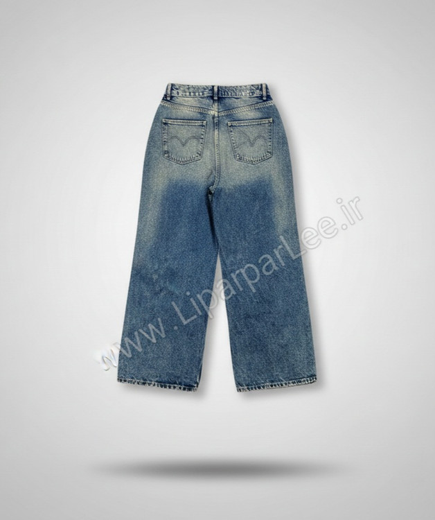 جزئیات دوخت شلوارجین زنانه مدل بگ برند Bershka کد 2678