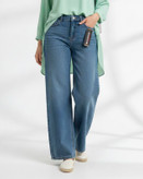 شلوار جین واید لگ فاق کوتاه aerio عکس پاخور