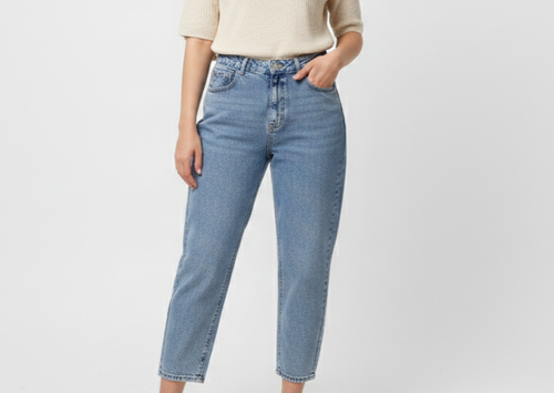 عکس پاخور شلوار جین مام بگ زنانه یخی denim