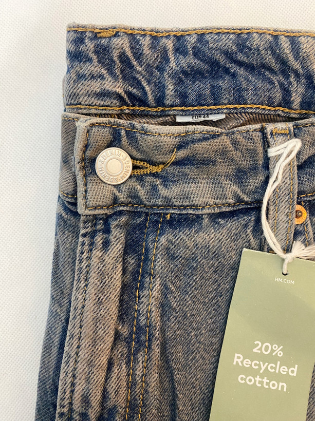 شلوار جین بگ زنانه آبی تینت کرم صورتی برند denim co