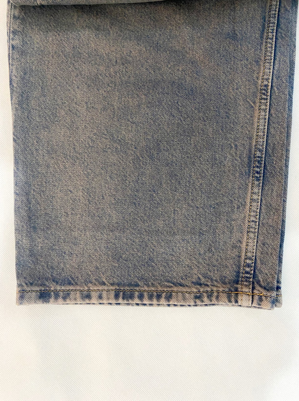 شلوار جین بگ زنانه آبی تینت کرم صورتی برند denim co