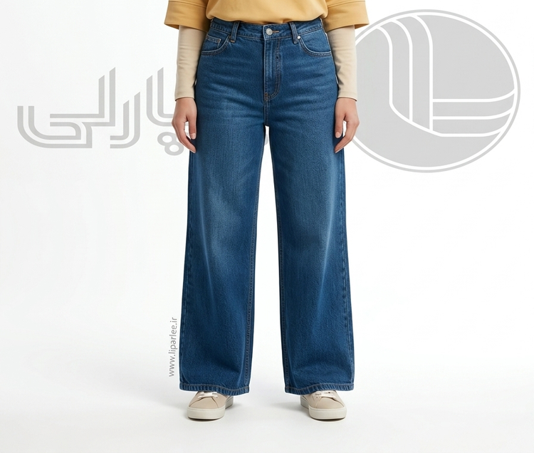 شلوار جین زنانه بگ BERSHKA وارداتی بدون آبرفت