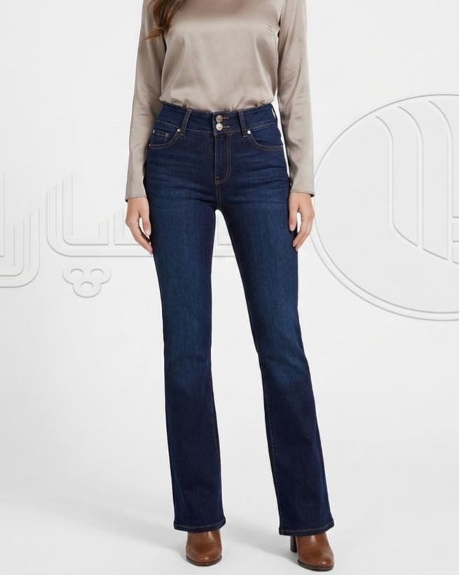 شلوار جین زنانه Guess بوتکات سرمهای کمر گن - نمای محصول